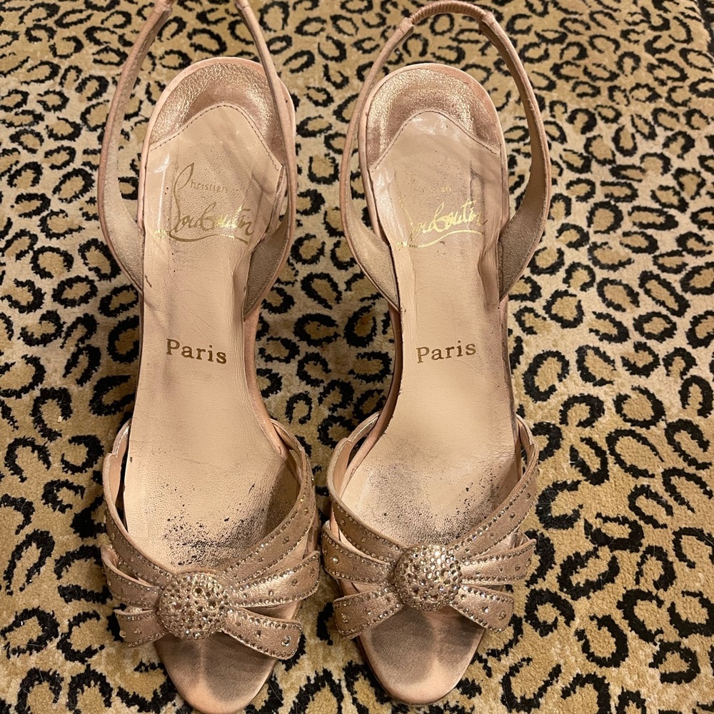 Christian Louboutin crystal evening sandals heels 39